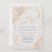 Roze roze orchidee Pampas Grass Quinceañera Kaart (Voorkant)