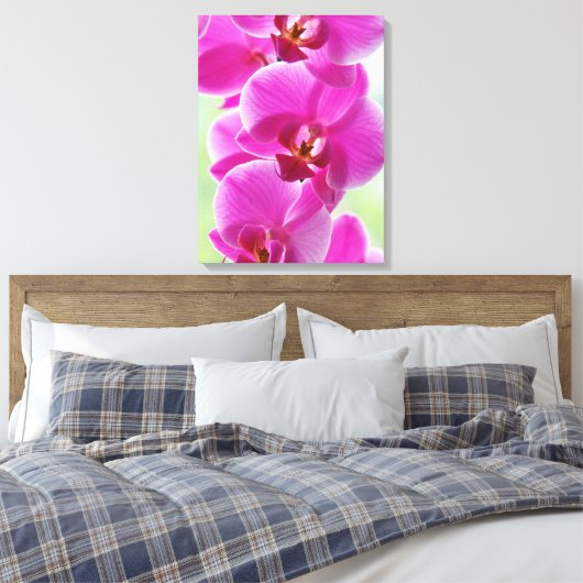 roze roze orchideeën canvas afdruk (Insitu (Slaapkamer))