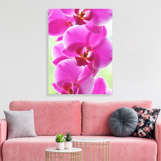 roze roze orchideeën canvas afdruk (Insitu (Woonkamer))