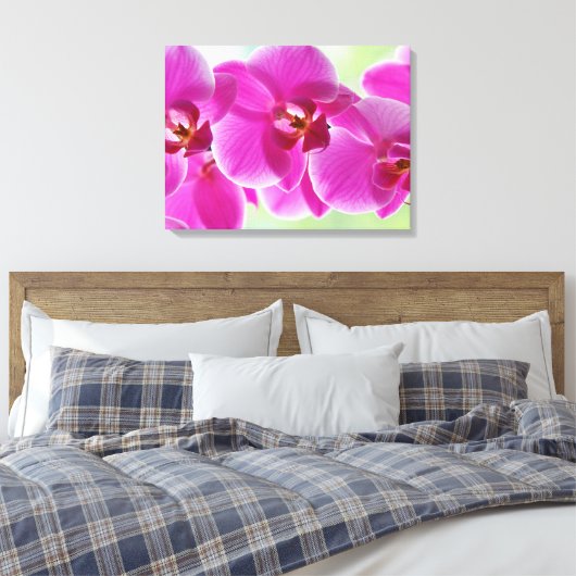roze roze orchideeën canvas afdruk (Insitu (Slaapkamer))