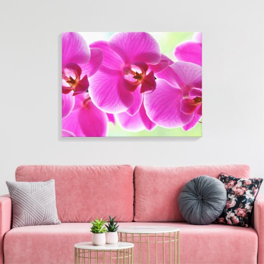 roze roze orchideeën canvas afdruk (Insitu (Woonkamer))