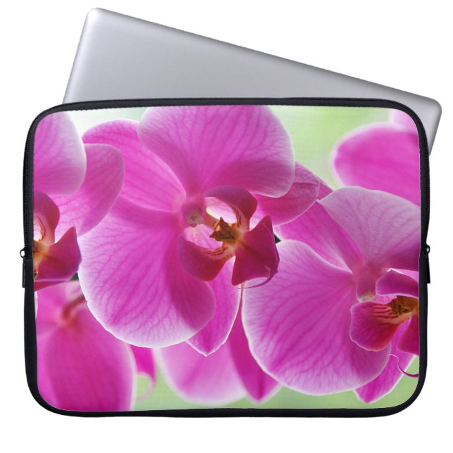 roze roze orchideeën laptop sleeve (Voorkant)