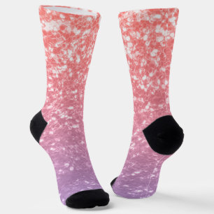 Roze roze paars lavendel nepschittering glitters sokken