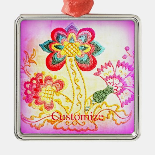 roze roze palmboom met hippiestijl metalen ornament (Voorkant)