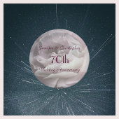 Roze Roze Papier Borden, 70e bruiloft Jubileum Papieren Bordje