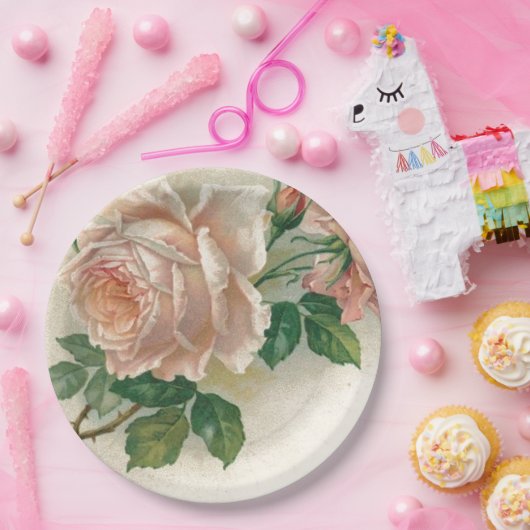  Roze Roze Papieren Bordje (Feest)