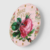  Roze Roze Parisian Shabby Chic Grote Klok (Hoek)