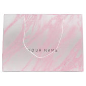 Roze roze pasta met licht metaal large cadeautasje (Voorkant)