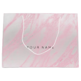 Roze roze pasta met licht metaal large cadeautasje