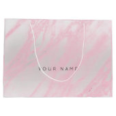 Roze roze pasta met licht metaal large cadeautasje (Achterkant)