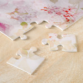 roze roze pastelkleuren floraal legpuzzel (Zijkant)