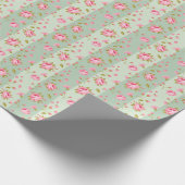 roze roze patroon cadeaupapier (Hoek)