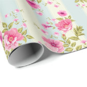  roze roze patroon cadeaupapier (Rol Hoek)