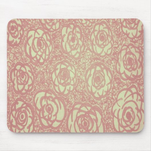  roze roze patroon muismat (Voorkant)