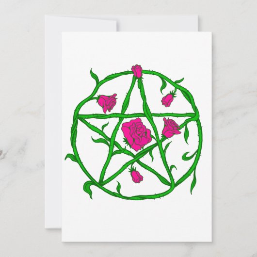 roze roze pentagram kaart (Voorkant)
