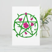 roze roze pentagram kaart (Staand voorkant)