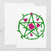 roze roze pentagram kaart (Voorkant / Achterkant)