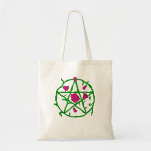 roze roze pentagram tote bag