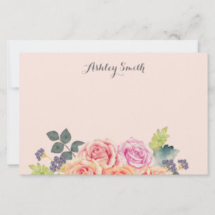 Roze Roze Persoonlijke Briefpapier Vintage Roos Bl