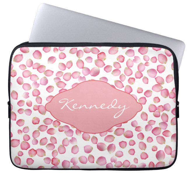 Roze roze petroleumether voor laptop sleeve (Voorkant)