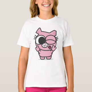 Roze roze pigroze gootsteen t-shirt