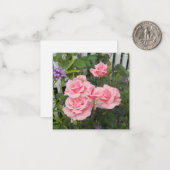 Roze roze platte notitiekaarten notitiekaartje (Voorkant / Achterkant in situ)