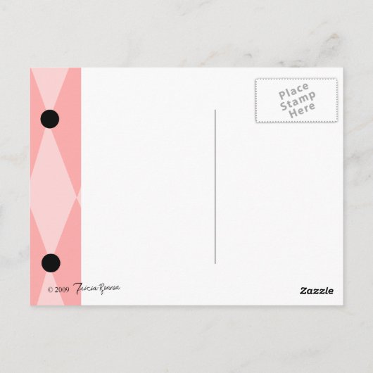 Roze Roze Podle Briefkaart (Achterkant)