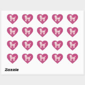 Roze Roze Podle Hart Sticker (Vel)