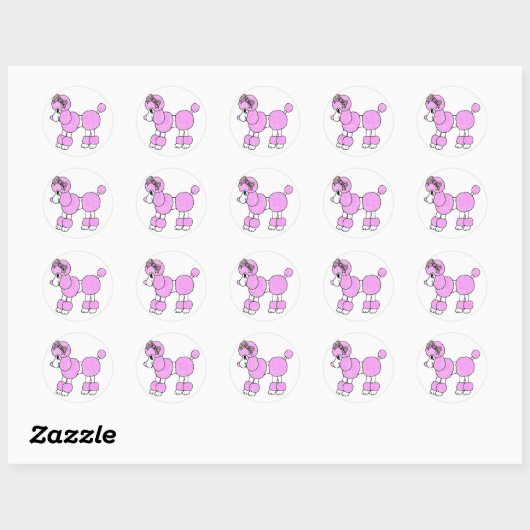 Roze Roze Podle Ronde Sticker (Vel)