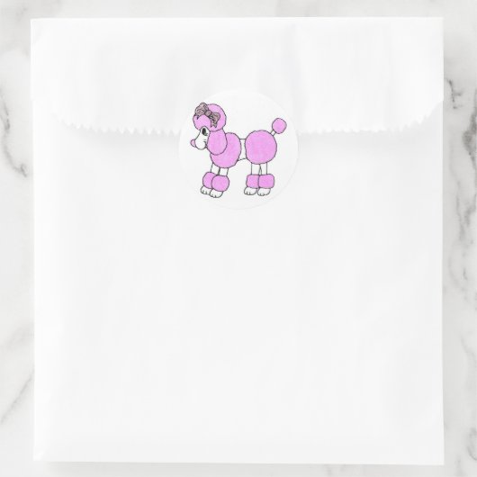 Roze Roze Podle Ronde Sticker (Tas)