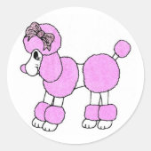 Roze Roze Podle Ronde Sticker (Voorkant)