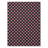Roze roze poka-punten op zwarte achtergrond tafelkleed (Voorkant)
