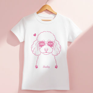 Roze Roze Poodle T-shirt   Gepersonaliseerd Cadeau