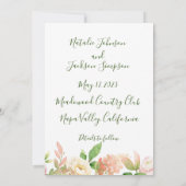 Roze roze poot sla de datumkaart op save the date (Achterkant)