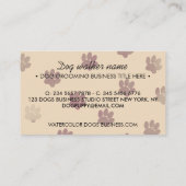 Roze roze pootjes honden simpele groomkeukenbewaar visitekaartje (Achterkant)