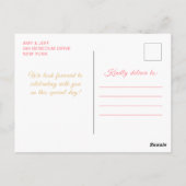 Roze Roze Prinses Bloem Quinceañera Briefkaart (Achterkant)