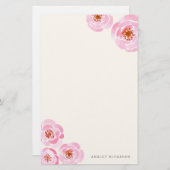 Roze roze printpapier briefpapier (Voorkant / Achterkant)