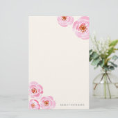 Roze roze printpapier briefpapier (Staand voorkant)
