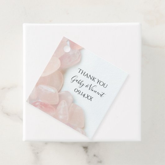 Roze Roze Quartz bruiloft Dank u Bedankjes Labels (In situ)