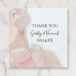 Roze Roze Quartz bruiloft Dank u Bedankjes Labels