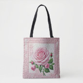 Roze Roze Quilt Tote Bag (Voorkant)
