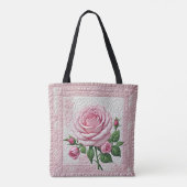 Roze Roze Quilt Tote Bag (Achterkant)
