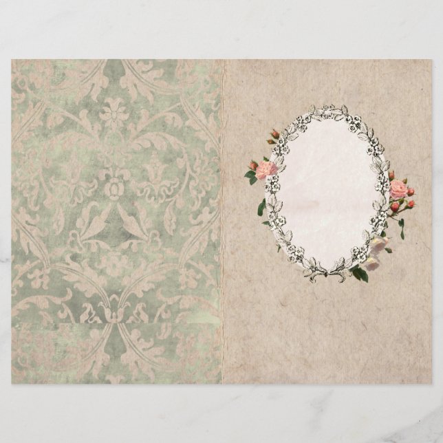  roze roze rand journaal Titel pagina (Voorkant)