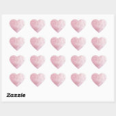  roze roze rauwe zijde versleten hart sticker (Vel)