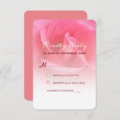 Roze roze reactiekaart RSVP kaartje (Voorkant / Achterkant)