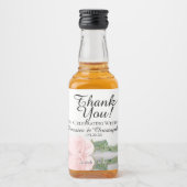 Roze roze reflecties Weddenschap Mini bedankt Likeurfles Etiket (Voorkant)
