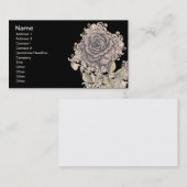 Roze Roze  Retro Grunge Floral Visitekaartje (Voorkant / Achterkant)