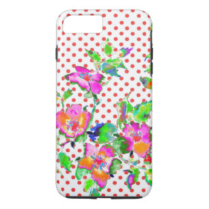  roze roze - rode en witte poka stippen 	iPhone 8/7 plus hoesje