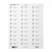 Roze roze rode kosmos Floral Bouquet Wedding Etiket (Full Sheet)