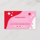 Roze roze rode witte sterren Logo Visitekaartje (Achterkant)